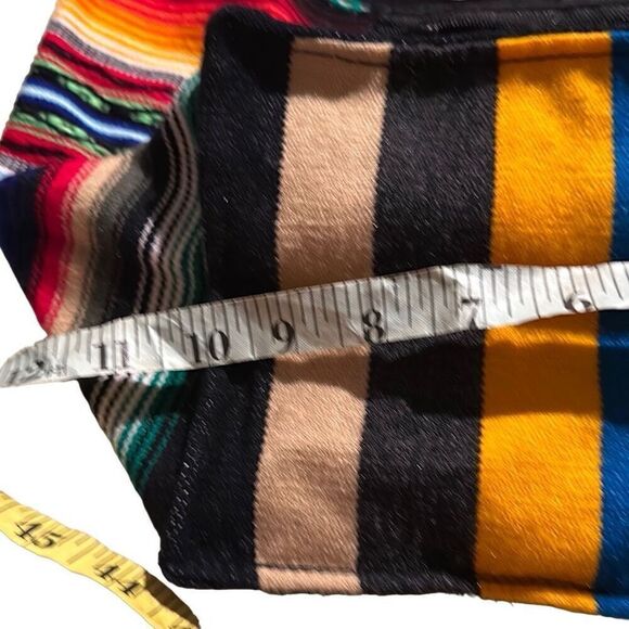 "NEW" Striped Multicolor Drawstring Tribal Peruvian Boho Backpack Unisex OS - Picture 11 of 13